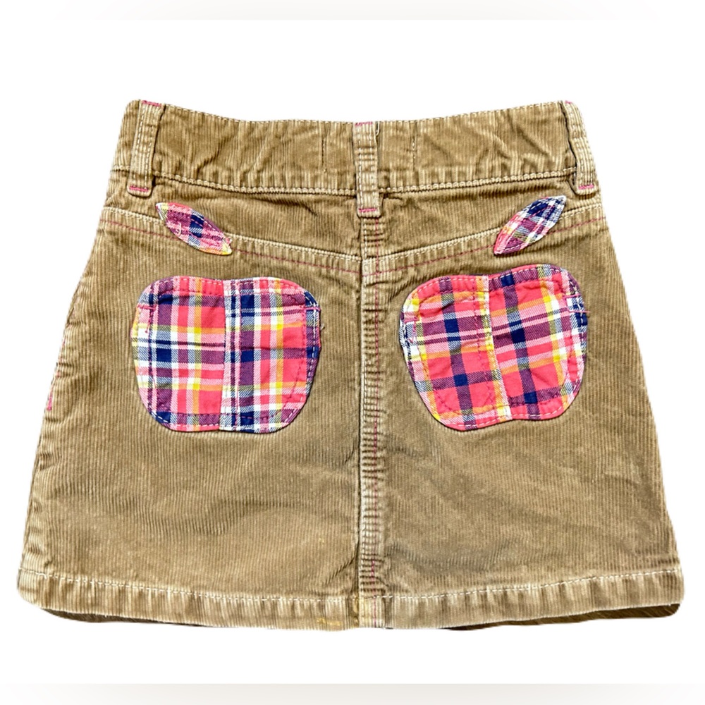 Mini Boden Corduroy Apple Skirt Plaid 5 6
